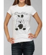 Белая футболка с рисунком "Кролик"