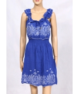 Платье синие с белым рисунком из 100% хлопка