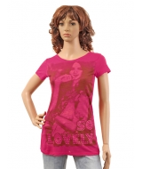 женская футболка удлиненного кроя с принтом "SO LOVELY", розовая