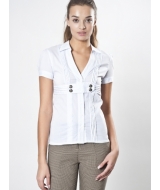 женская блузка белого цвета с коротким рукавом 