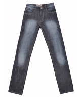 Темно-синие мужские джинсы с потертостями