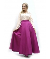 Длинная однотонная юбка розовая