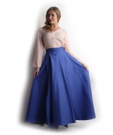 Длинная однотонная юбка синяя 