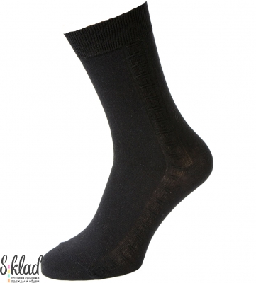 Черные мужские носки с античным узором по внешней стороне