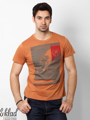мужская футболка приталенного кроя, с принтом
