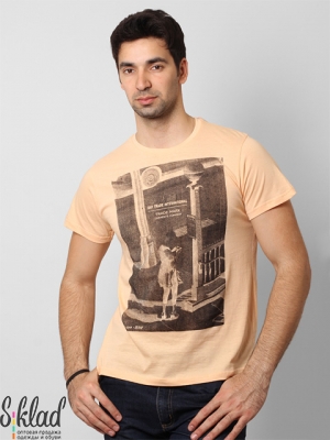 мужская футболка приталенного кроя, с принтом
