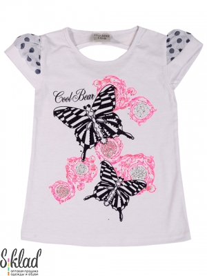 детская футболка для девочки, с принтом "Бабочки"