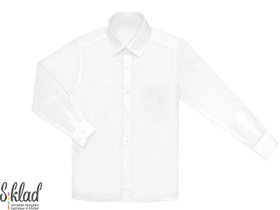 Классичсекая белая рубашка с длинным рукавом