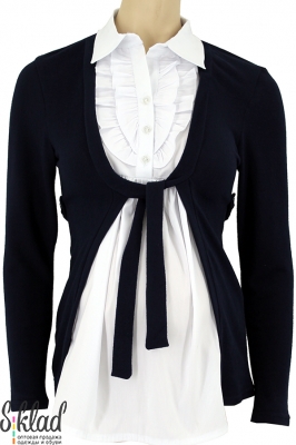 Женская блузка с воланами и имитацией кардигана
