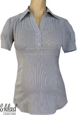 Блузка с коротким рукавом и рубашечным воротником