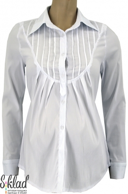Белая рубашка для беременных с длинным рукавом