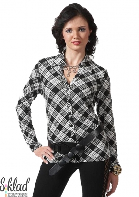 женская блузка больших размеров с отложным воротником