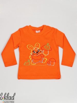 детский лонгслив оранжевого цвета с рисунком