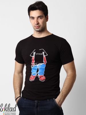 мужская футболка приталенного кроя с принтом