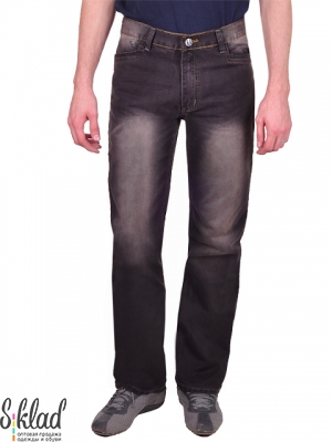 Темно-коричневые мужские джинсы с потертостями
